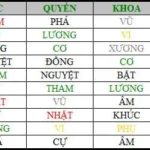 Bảng an Tứ Hóa trong lá số tử vi bắc phái Khâm Thiên Giám