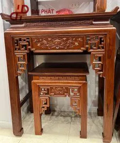 Bàn thờ hoa sen gỗ gụ