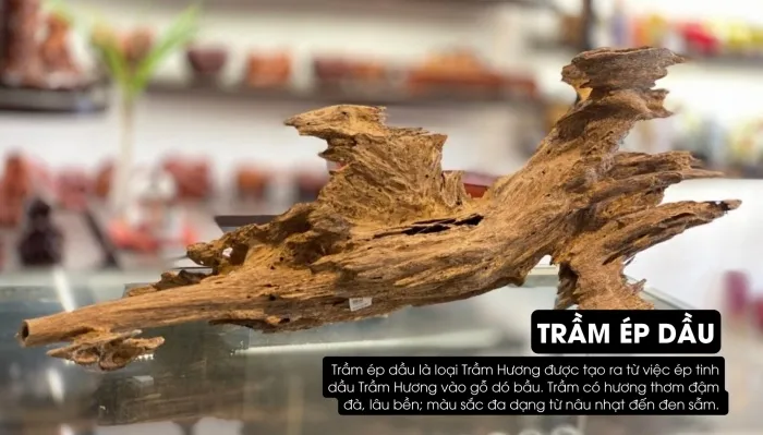 Các hạt gỗ được ép tinh dầu trầm dưới áp suất cao