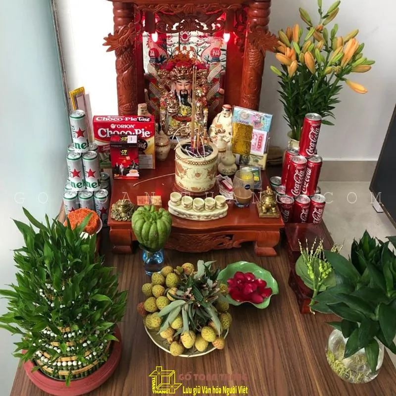 Để cây xanh trên bàn thờ 1 cách hợp lý, thoáng mát