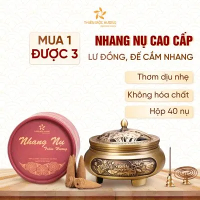 Combo Lư Đồng Và Nhang Khoanh 16 Năm