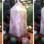 Thạch anh tóc vàng với kim tuyến rutile tự nhiên màu vàng kim