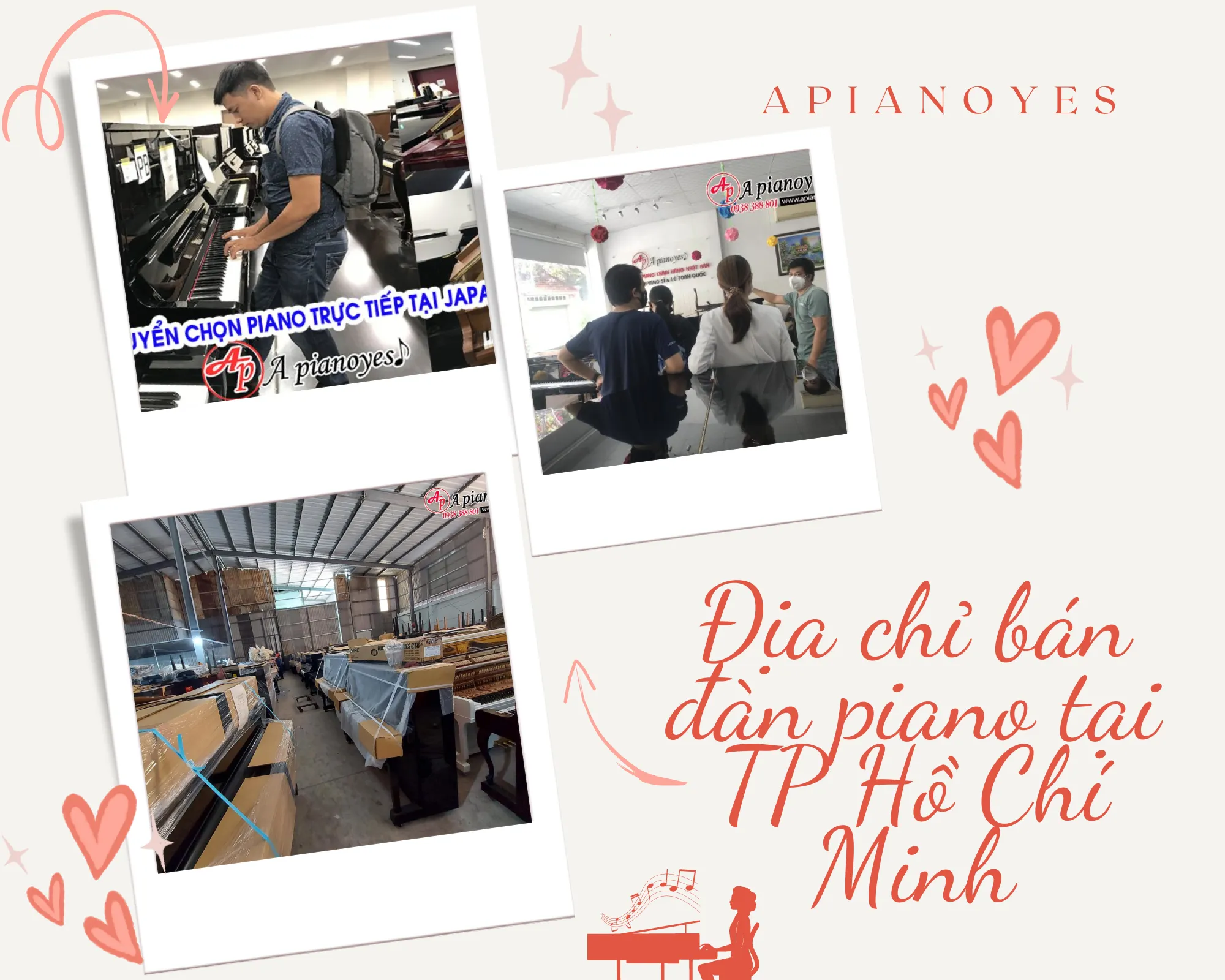 Showroom piano Apianoyes tại TP.HCM với đa dạng dòng đàn Yamaha