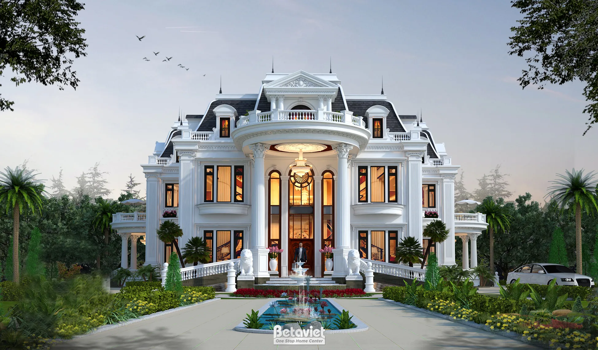 Dinh thự kiểu Pháp cổ sang trọng tại Bắc Giang KT18068B