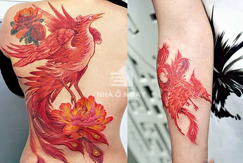Hình xăm phượng hoàng lửa cho nữ mệnh Thổ 1990