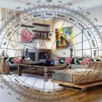 Chuyên gia phong thủy đang lập la bàn phân kim điểm hướng cho ngôi nhà mới