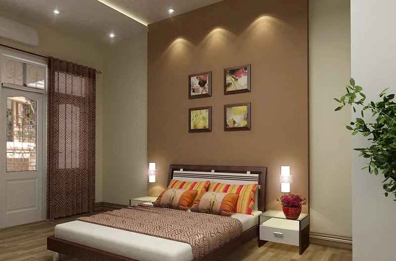 Phòng ngủ hiện đại kết hợp ngũ hành tương sinh cho gia chủ nam sinh năm 1976.