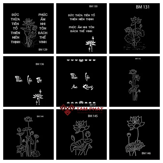 Rèm vải che bàn thờ với nhiều hoạ tiết hoa văn