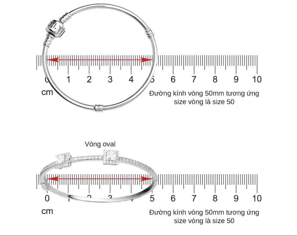 Đo đường kính vòng tay có sẵn