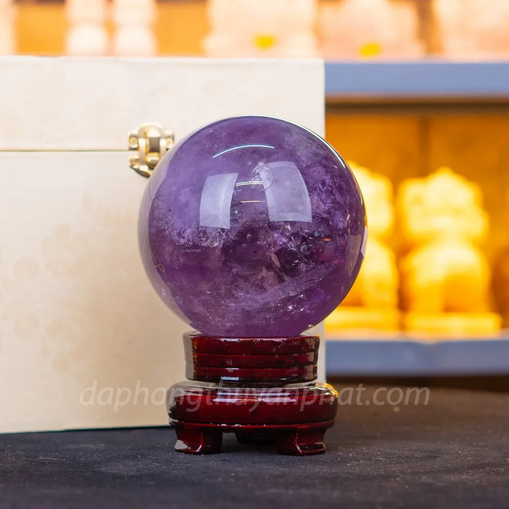 Quả cầu phong thủy thạch anh tím tại Đá Phong thuỷ An Phát