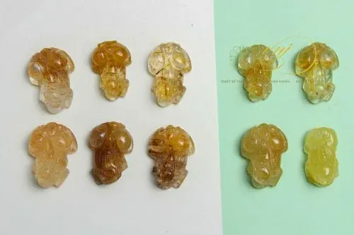 Mặt dây chuyền tỳ hưu thạch anh tóc vàng cao cấp tại NaBei