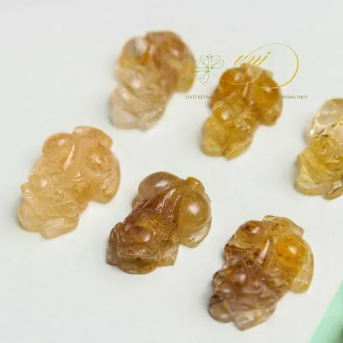 Sợi tóc đồng trong thạch anh tóc vàng mix tỳ hưu