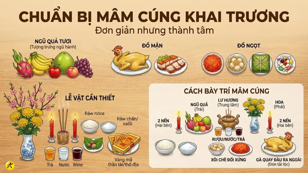 Mâm cúng khai trương
