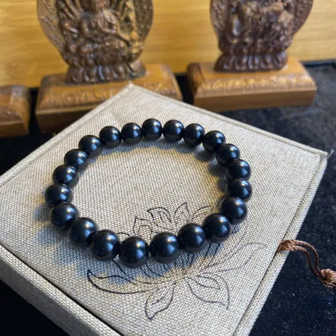 Vòng tay gỗ mun sừng đen bóng