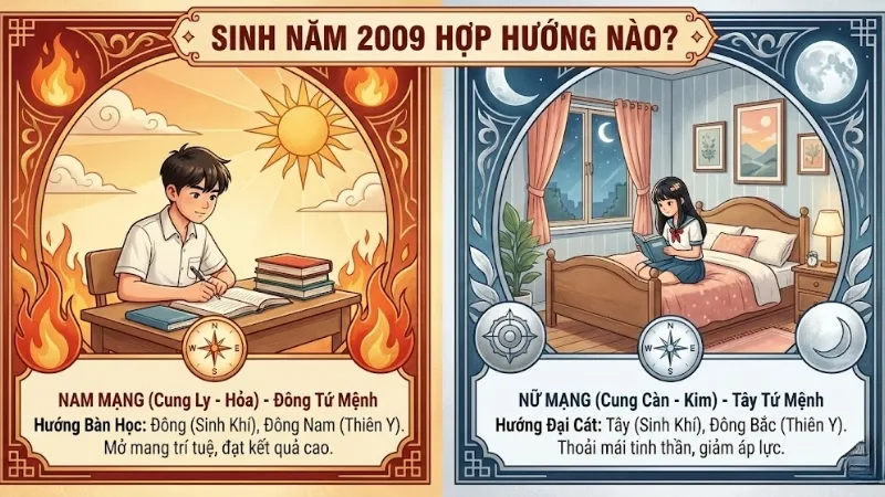 Sinh năm 2009 hợp hướng nào?