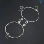 Vòng tay đôi bạc cung hoàng đạo theo yêu cầu LTD0055 mang thông điệp tình yêu vĩnh cửu