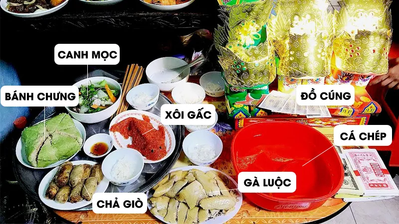 Mâm cúng ông Công ông Táo