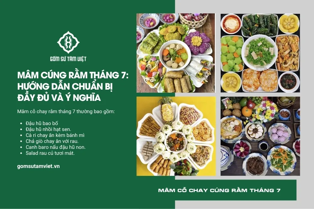 Mâm cỗ chay thanh tịnh dâng Phật và tổ tiên