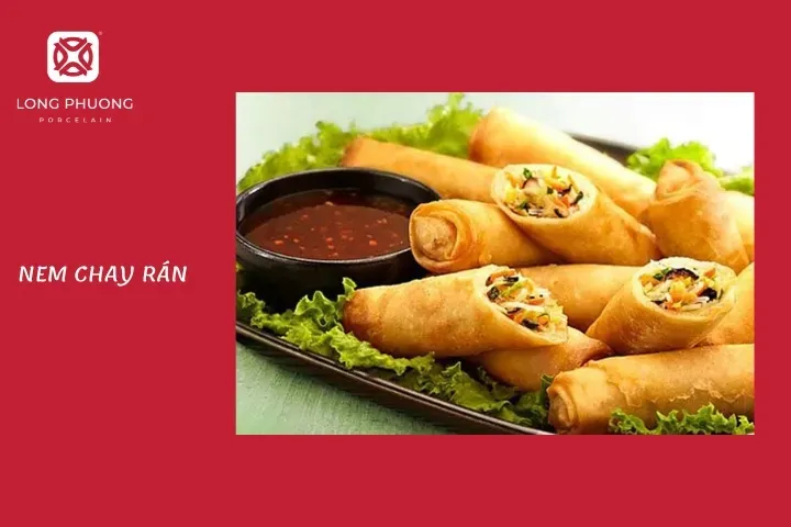 Nem chay rán màu vàng ruộm hấp dẫn
