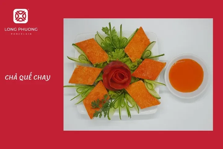 Chả quế chay có màu sắc đẹp mắt