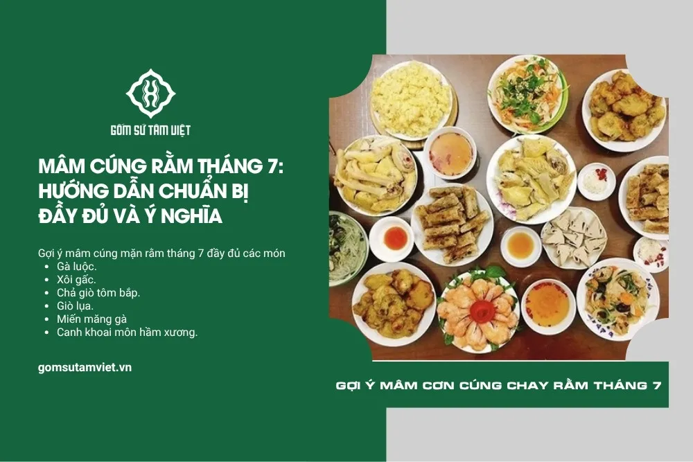 Hướng dẫn bày trí mâm cúng mặn Rằm tháng 7