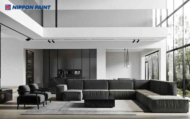 Phối màu tương phản giúp phòng khách dịu mắt và tạo cảm giác dễ chịu tự nhiên