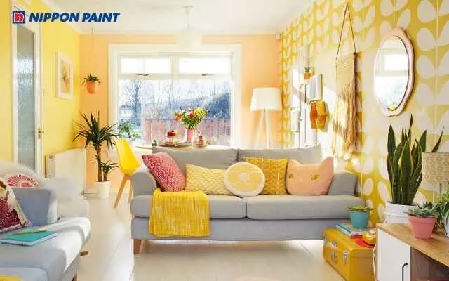 Mẫu 9: Vàng nhạt mang đến không gian sang trọng và đầy năng lượng