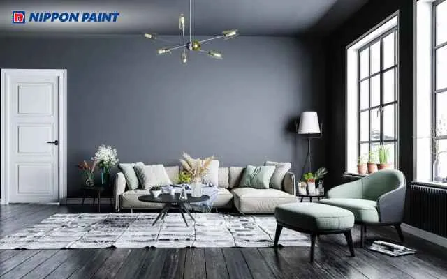 Mẫu 20: Phòng khách tối giản nổi bật với gam xám trung tính