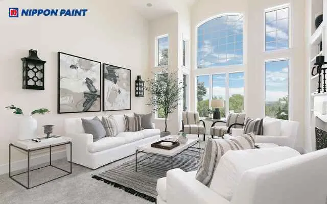 Mẫu 3: Sắc trắng tối giản tôn vẻ sang trọng và hiện đại cho không gian sống