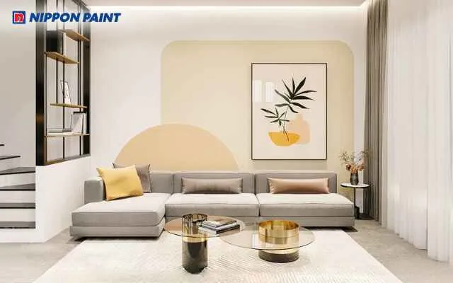 Phối màu tương đồng giúp phòng khách dịu mắt và tạo cảm giác dễ chịu tự nhiên