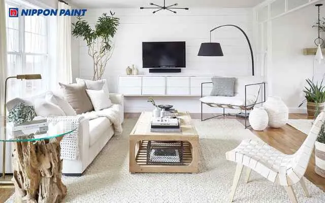 Người mệnh Kim nên sơn phòng khách màu trắng để mang lại vẻ tinh tế và sang trọng