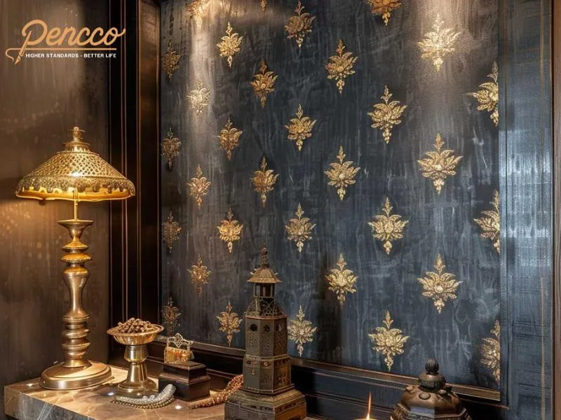 Sơn phòng thờ màng đen cho người mệnh Thủy