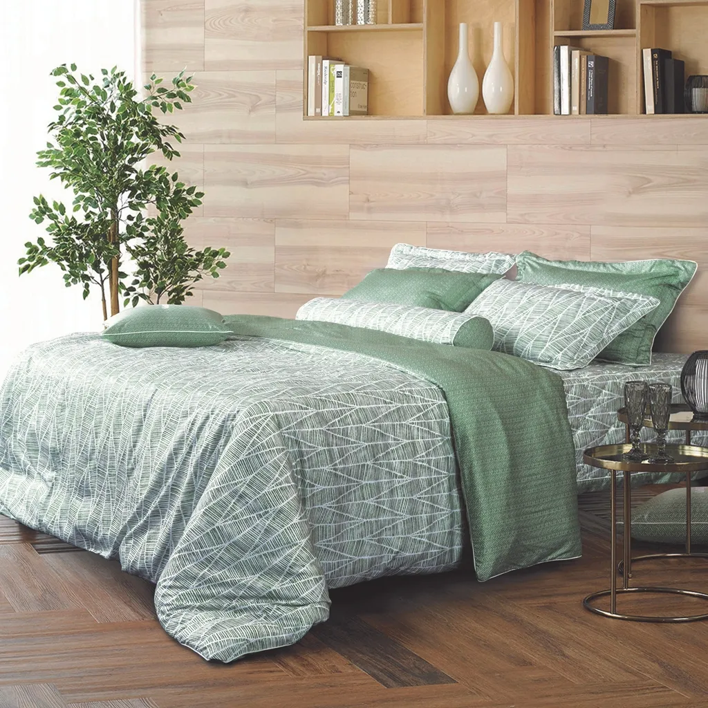 Bộ ga gối màu xanh lá bản mệnh