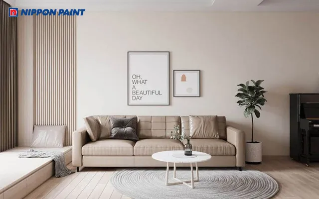 Không gian phối màu kem nâu hiện đại mang lại cảm giác bình an và ấm cúng