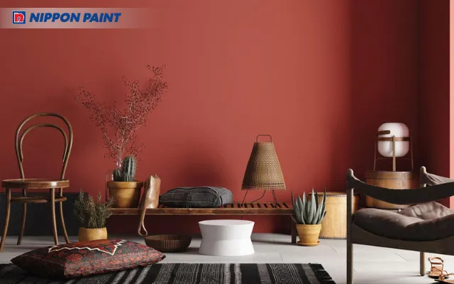 Sử dụng sắc đỏ đất làm điểm nhấn giúp kích hoạt vượng khí mạnh mẽ cho gia đình