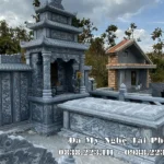 Mẫu mộ đá Tam Sơn cao cấp dùng trong cải táng