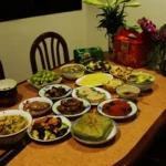 Mâm cúng tất niên truyền thống với đầy đủ lễ vật theo phong thủy Ngũ Hành