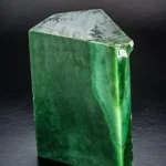 Cận cảnh khối đá ngọc bích tự nhiên với sắc xanh lung linh và các vân đá đặc trưng