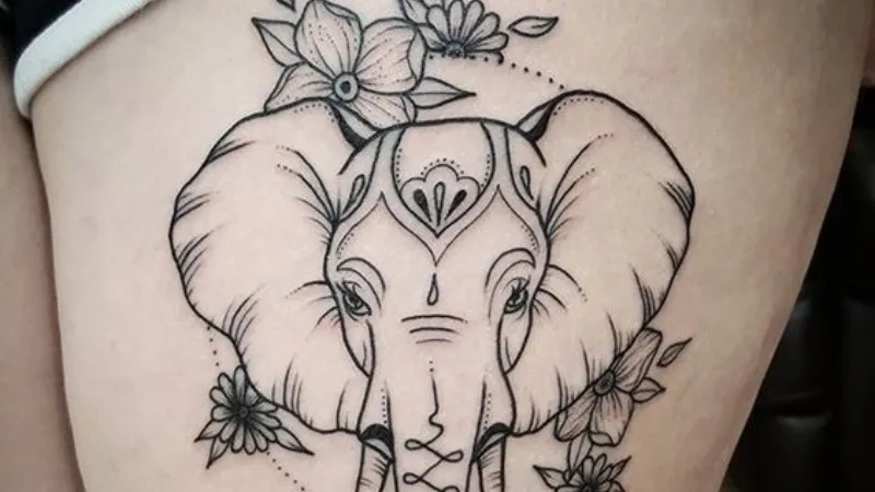 Hình xăm con voi phù hợp với người mệnh Kim