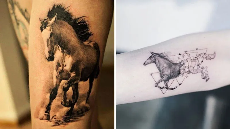 Hình xăm ngựa biểu tượng sự kiên nhẫn và trung thành