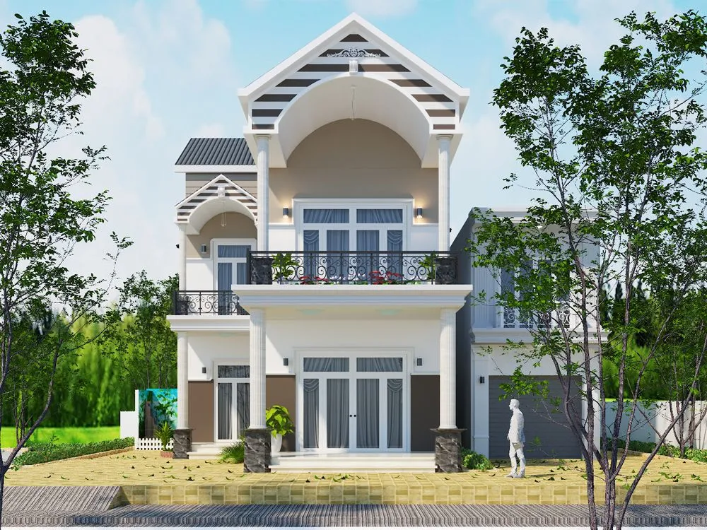 Mẫu sơn nội ngoại thất xanh dương ấn tượng