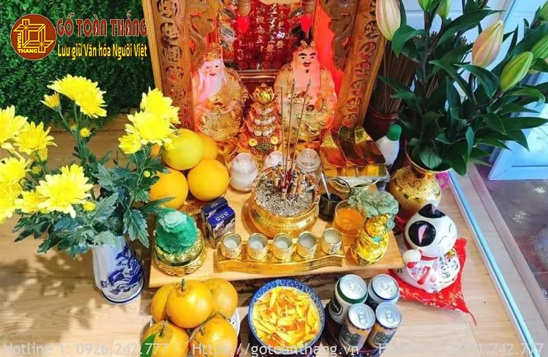 Bàn thờ Thần Tài mang đến nhiều may mắn cho gia chủ