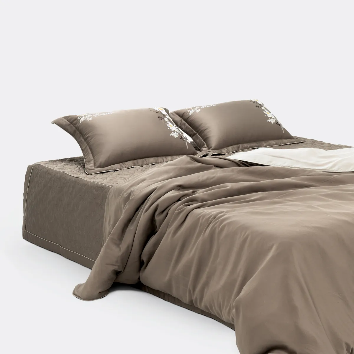 Bộ chăn ga gối màu nâu tương sinh cho người mệnh Kim