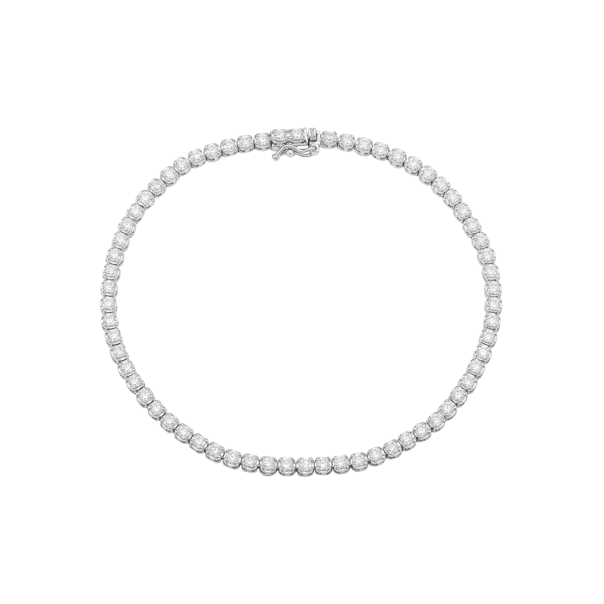 Lắc tay bằng vàng trắng đính đá sang trọng phù hợp cho người mệnh Thủy và mệnh Kim