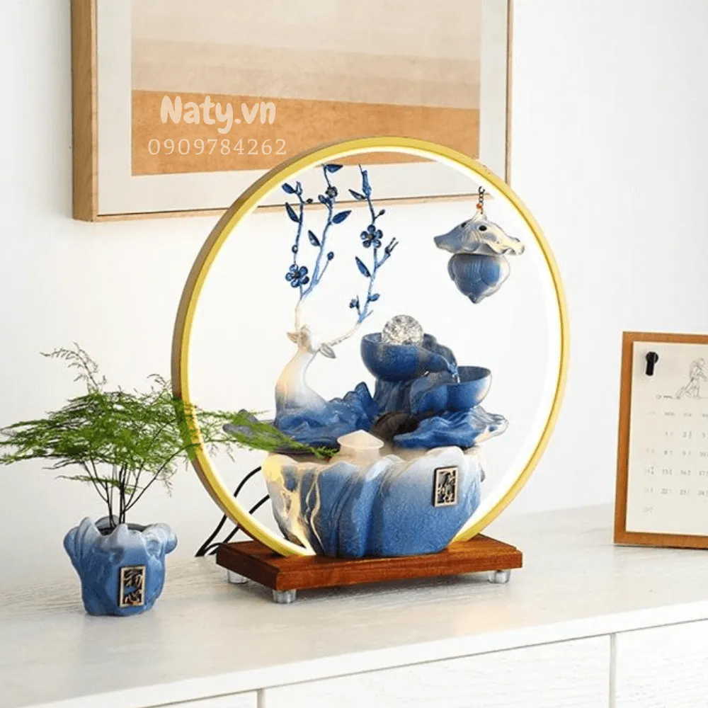 Trưng bày thác khói như vật phẩm phong thủy tiêu trừ uế khí thu hút tài khí, vượng kinh doanh, rước may mắn