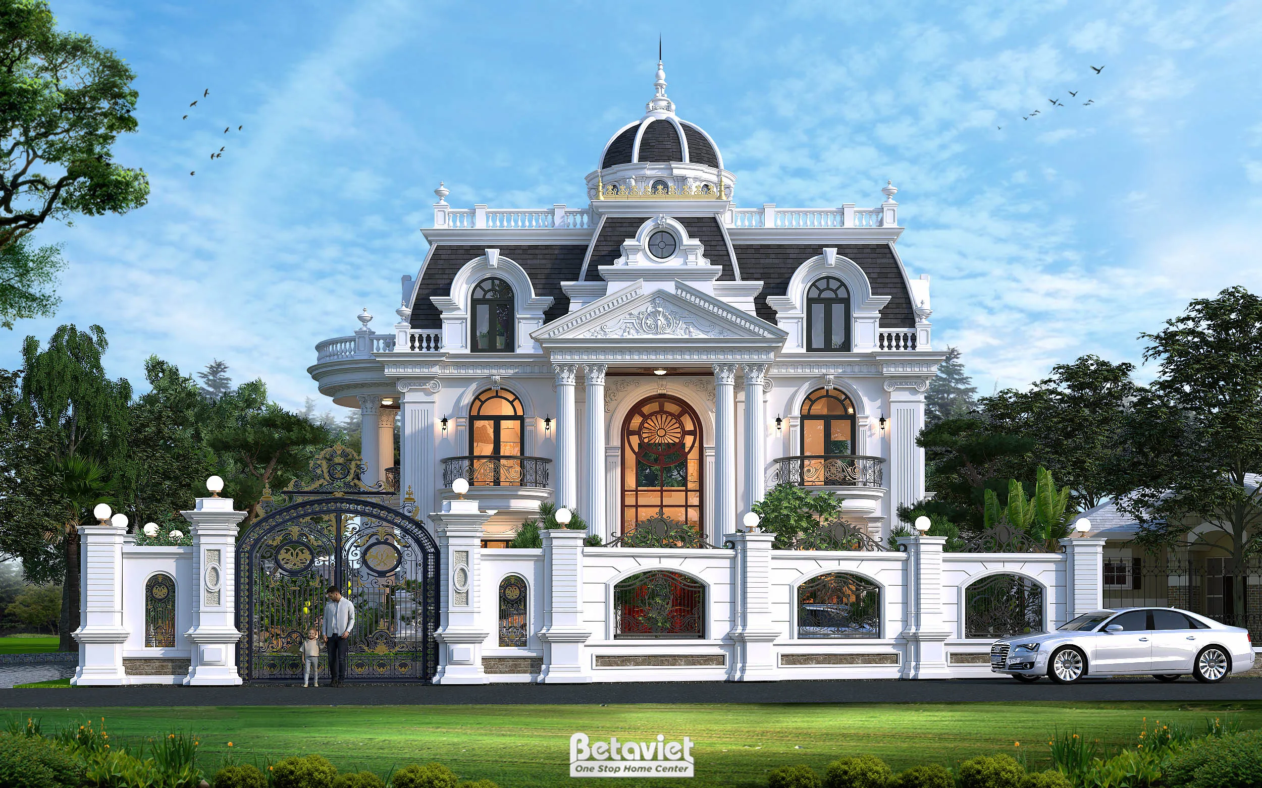 Biệt thự mái Mansard độc đáo tại Bắc Ninh KT22059