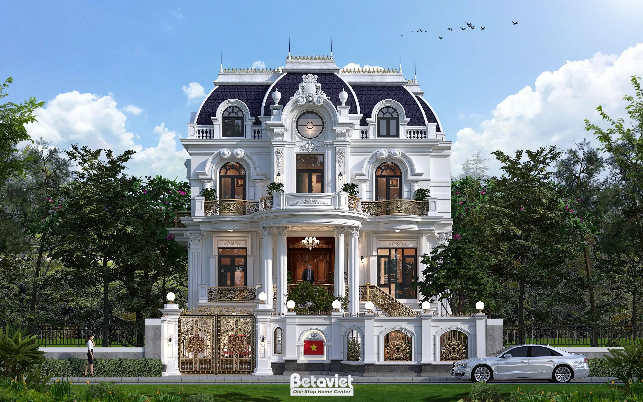 Dinh thự sang trọng mái Mansard tại Hải Phòng KT24739