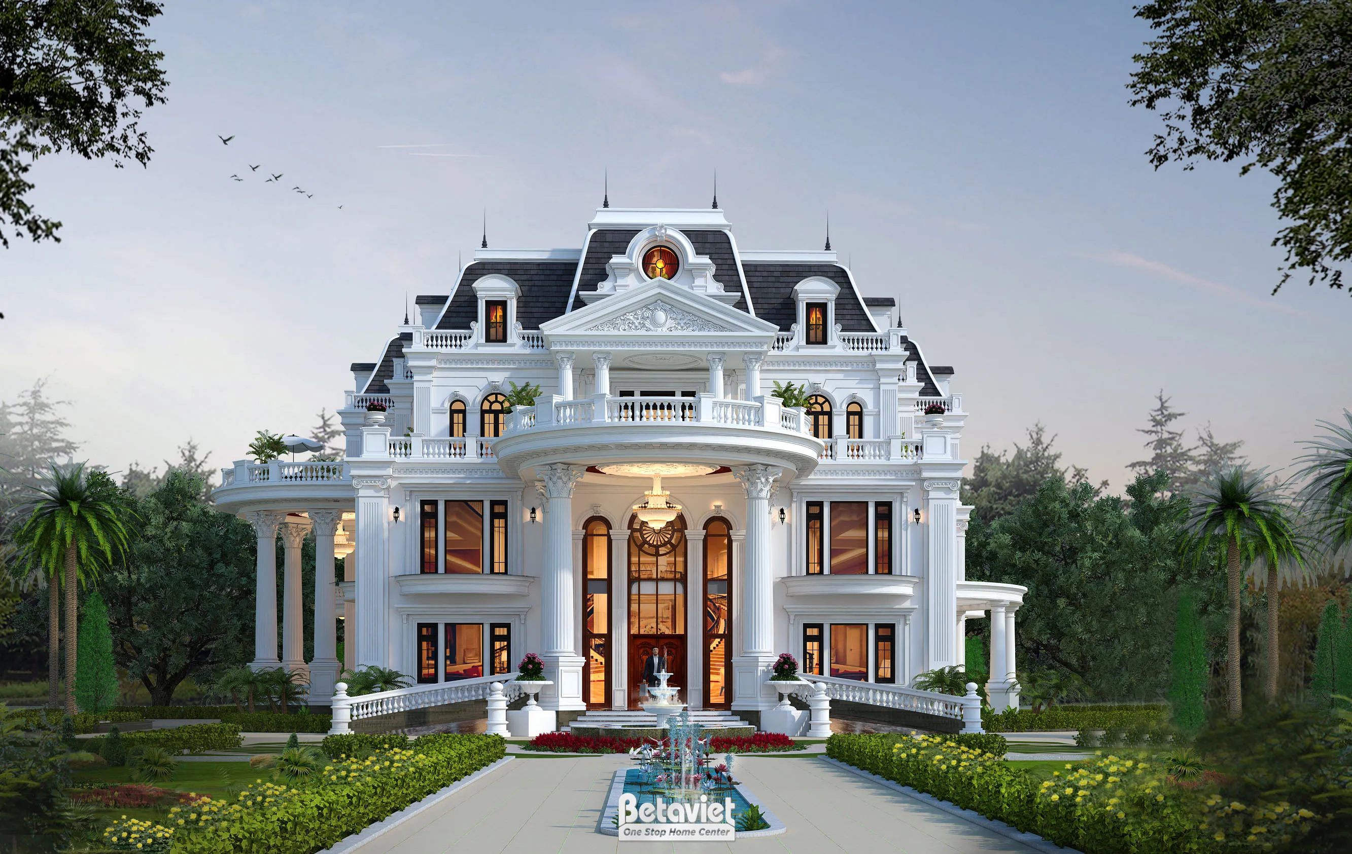 Dinh thự kiểu Pháp 3 tầng nguy nga tại Bình Dương KT18020