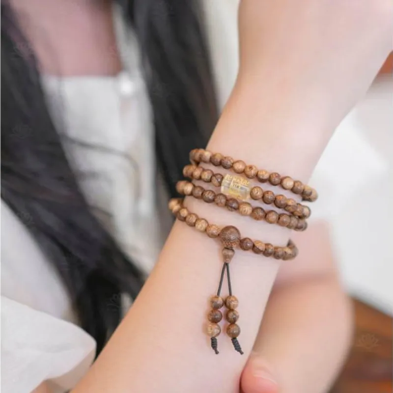 Vòng Tay Trầm Hương 108 Hạt Mix Lu Thống Omani