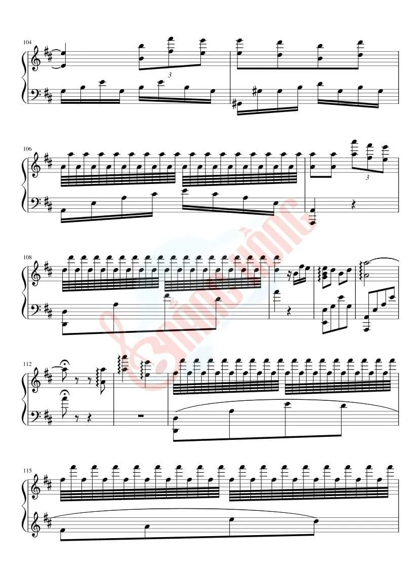Sheet piano Giấc Mơ Trưa trang 5 tiếp tục phần bridge và chuẩn bị outro